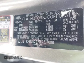 2015 Kia Soul with VIN KNDJN2A21F7217008, listed as a IAAI auction lot 41945889 with 136,656 mi miles and . Bid and sale history available at DreamBid. Image 9.