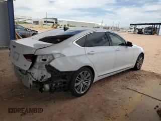 2018 Genesis G80 3.8L z VIN KMHGN4JE3JU285266, wystawiony jako Copart lot #58053355 z przebiegiem 69 335 mil mil oraz Szkoda całkowita • Salvage title. Historia ofert i sprzedaży dostępna na DreamBid. Obrazek 3.