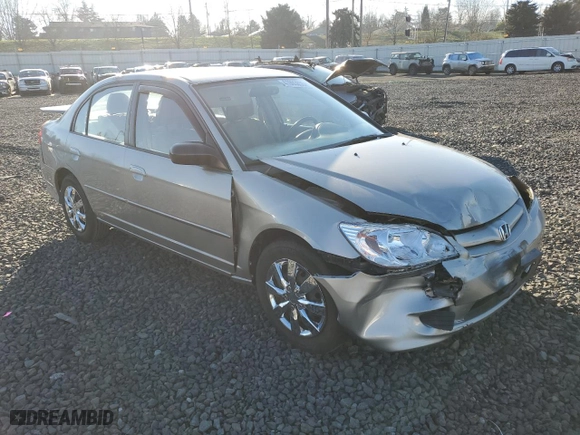 2005 Honda Civic Sdn LX with VIN 2HGES155X5H594174, listed as a Copart auction lot 41993855 with 245,397 mi miles and Salvage Title. Bid and sale history available at carsss.com. Image 4.