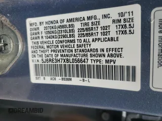 2011 Honda CR-V EX-L with VIN 5J6RE3H7XBL056647, listed as a Copart auction lot 54762925 with 130,394 mi miles and Salvage Title. Bid and sale history available at carsss.com. Image 13.