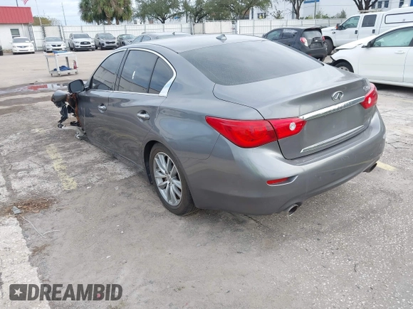 2015 Infiniti Q50 Premium with VIN JN1BV7AP5FM336231, listed as a IAAI auction lot 41654477 with 119,535 mi miles. Bid and sale history available at carsss.com. Image 3.