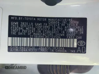 2019 Toyota Corolla L with VIN 2T1BURHE2KC133594, listed as a IAAI auction lot 41740835 with 65,754 mi miles and . Bid and sale history available at DreamBid. Image 9.