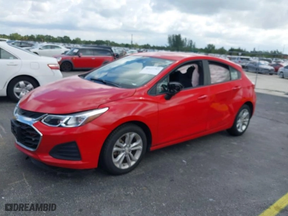 2019 Chevrolet Cruze LS with VIN 3G1BC6SMXKS596239, listed as a IAAI auction lot 40127703 with 49,701 mi miles. Bid and sale history available at carsss.com. Image 2.