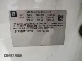 2015 Chevrolet Malibu LT with VIN 1G11C5SL2FF135592, listed as a Copart auction lot 53901415 with 231,300 mi miles and Clean Title. Bid and sale history available at DreamBid. Image 12.