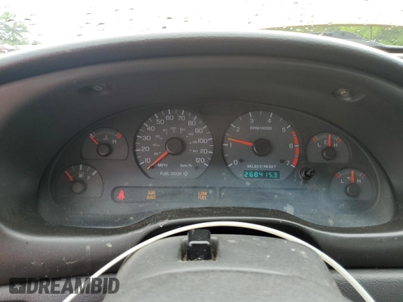 2000 Ford Mustang z VIN 1FAFP404XYF179209, wystawiony jako Copart lot #56727285 z przebiegiem 268 415 mil mil oraz Szkoda całkowita • Salvage title. Historia ofert i sprzedaży dostępna na DreamBid. Obrazek 9.