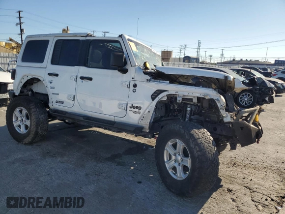 2021 Jeep Wrangler Unlimited Sport with VIN 1C4HJXKN6MW652237, listed as a Copart auction lot 75054554 with Not provided miles and Salvage title. Bid and sale history available at DreamBid. Image 4.