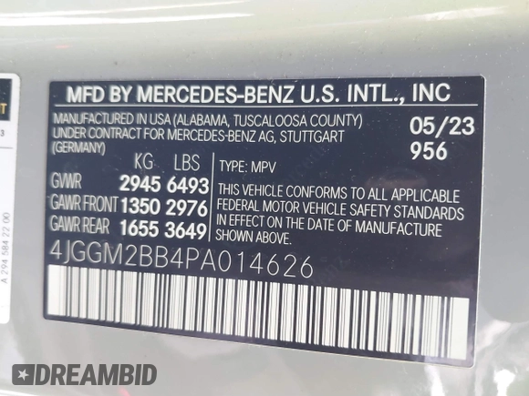 2023 Mercedes-Benz EQE 350+ z VIN 4JGGM2BB4PA014626, wystawiony jako IAAI lot #41680827 z przebiegiem 19 662 mil mil oraz . Historia ofert i sprzedaży dostępna na DreamBid. Obrazek 9.