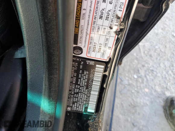 2005 BMW 3 Series 330xi with VIN WBAEW53455PN39175, listed as a Copart auction lot 75733054 with 165,015 mi miles and Salvage Title. Bid and sale history available at DreamBid. Image 12.