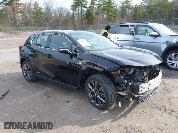 2022 Lexus UX 250h F Sport with VIN JTHR9JBH4N2062923, listed as a IAAI auction lot 42059334 with 27,967 mi miles and . Bid and sale history available at DreamBid. Image 1.