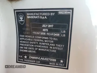 2018 Maserati GranTurismo Sport with VIN ZAM45VLA9J0270099, listed as a Copart auction lot 80519974 with 31,938 mi miles and Salvage Title. Bid and sale history available at carsss.com. Image 12.