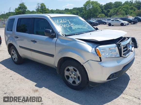 2014 Honda Pilot LX with VIN 5FNYF4H22EB024677, listed as a IAAI auction lot 42645408 with 133,271 mi miles and . Bid and sale history available at DreamBid. Image 1.