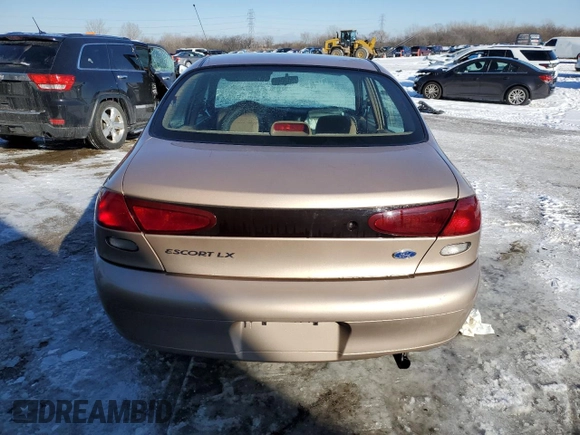 1997 Ford Escort LX z VIN 1FALP13P8VW240818, wystawiony jako Copart lot #88365875 z przebiegiem 43 416 mil mil oraz Szkoda całkowita • Salvage title. Historia ofert i sprzedaży dostępna na DreamBid. Obrazek 6.