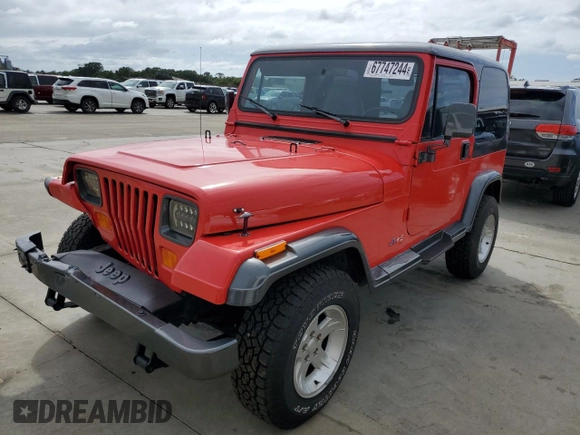1992 Jeep Wrangler with VIN 2J4FY29S3NJ535736, listed as a Copart auction lot 67747244 with 144,912 mi miles and Salvage Title. Bid and sale history available at carsss.com. Image 1.