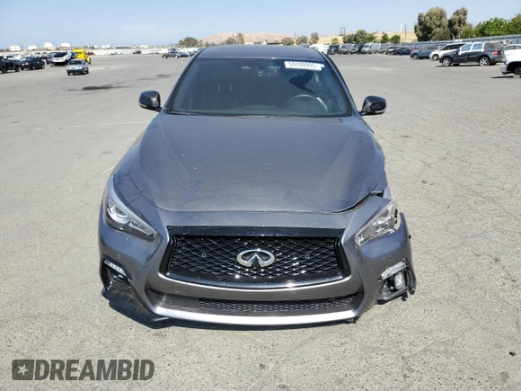 2022 Infiniti Q50 Red Sport 400 with VIN JN1FV7DP6NM370089, listed as a Copart auction lot 59700995 with 24,278 mi miles and Salvage title. Bid and sale history available at DreamBid. Image 5.
