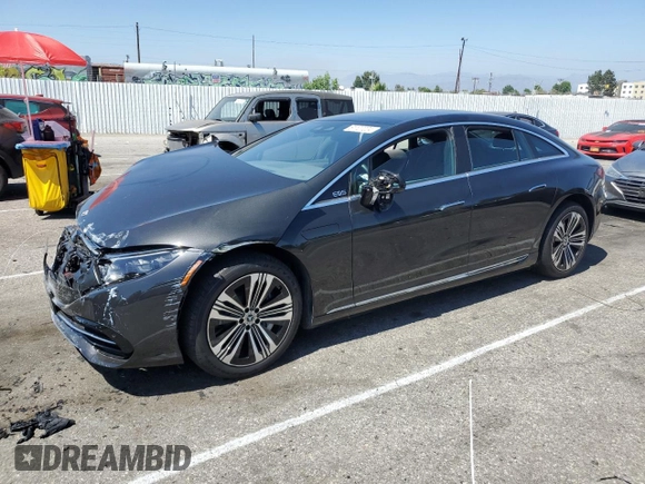 2023 Mercedes-Benz EQS with VIN W1KCG2DB2PA023497, listed as a Copart auction lot 61127224 with 0 mi miles and Salvage Title. Bid and sale history available at carsss.com. Image 1.