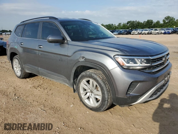 2021 Volkswagen Atlas S with VIN 1V2AP2CA7MC606267, listed as a Copart auction lot 56690154 with 53,381 mi miles and Salvage title. Bid and sale history available at DreamBid. Image 4.