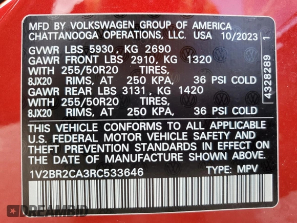 2024 Volkswagen Atlas SEL with VIN 1V2BR2CA3RC533646, listed as a Copart auction lot 56513415 with 10,498 mi miles and Clean title. Bid and sale history available at DreamBid. Image 13.