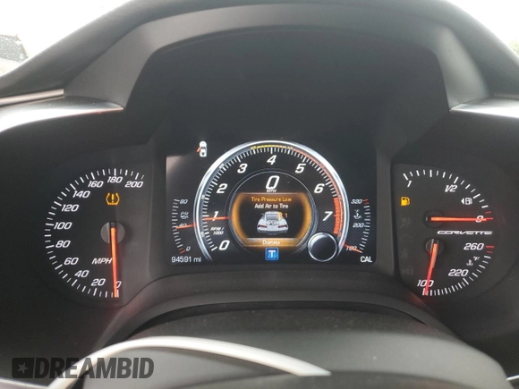 2017 Chevrolet Corvette 1LT with VIN 1G1YA2D77H5116807, listed as a Copart auction lot 55170335 with 94,591 mi miles and Salvage title. Bid and sale history available at DreamBid. Image 9.