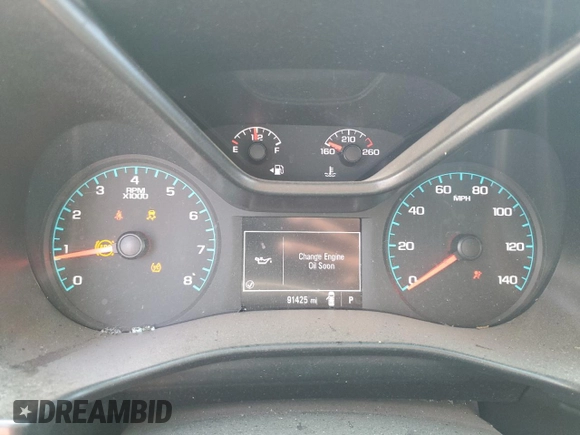 2022 Chevrolet Colorado 2WD Work Truck with VIN 1GCGSBEN5N1266026, listed as a Copart auction lot 52170325 with 91,425 mi miles and Salvage title. Bid and sale history available at DreamBid. Image 9.