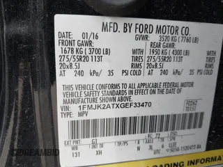 2016 Ford Expedition EL Limited with VIN 1FMJK2ATXGEF33470, listed as a IAAI auction lot 42073748 with 136,736 mi miles. Bid and sale history available at carsss.com. Image 9.