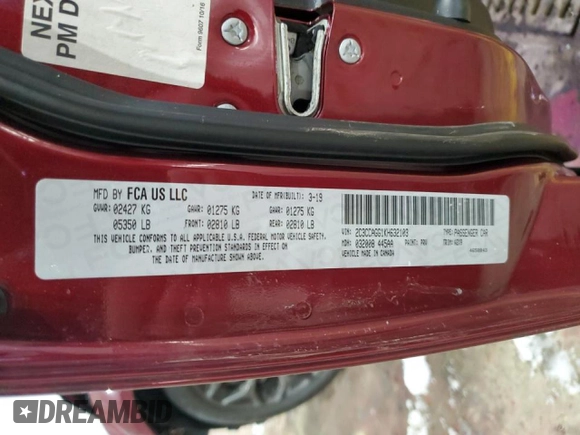 2019 Chrysler 300 S z VIN 2C3CCAGG1KH632103, wystawiony jako Copart lot #44541055 z przebiegiem 113 501 mil mil oraz Szkoda całkowita • Salvage title. Historia ofert i sprzedaży dostępna na DreamBid. Obrazek 13.