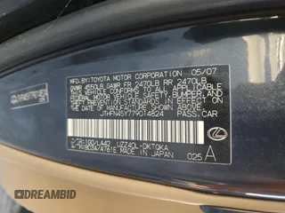 2007 Lexus SC 430 with VIN JTHFN45Y779014824, listed as a Copart auction lot 85856414 with 232,247 mi miles and Clean Title. Bid and sale history available at DreamBid. Image 12.