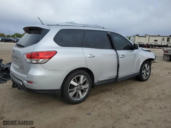 2015 Nissan Pathfinder Platinum with VIN 5N1AR2MM7FC608068, listed as a Copart auction lot 53349734 with 61,597 mi miles and Salvage Title. Bid and sale history available at carsss.com. Image 3.