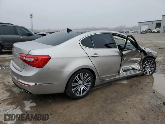 2015 Kia Cadenza Premium with VIN KNALN4D70F5173300, listed as a Copart auction lot 86696304 with 125,410 mi miles and Salvage Title. Bid and sale history available at carsss.com. Image 3.