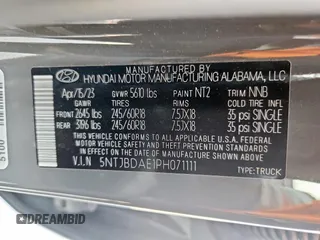 2023 Hyundai Santa Cruz SEL z VIN 5NTJBDAE1PH071111, wystawiony jako Copart lot #59360785 z przebiegiem 8 735 mil mil oraz Czysty tytuł • Clean title. Historia ofert i sprzedaży dostępna na DreamBid. Obrazek 12.