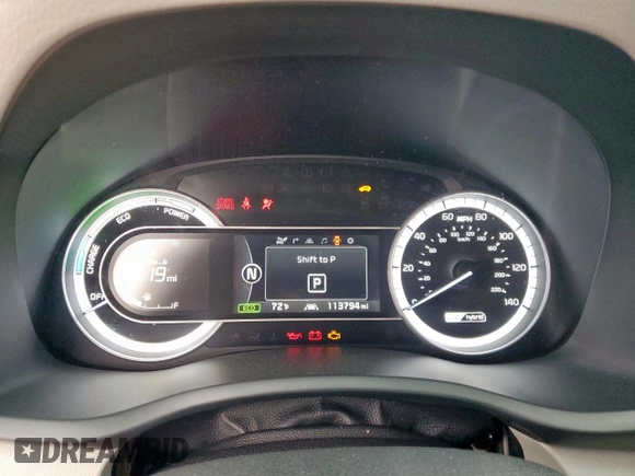 2017 Kia Niro Touring with VIN KNDCE3LC3H5066322, listed as a Copart auction lot 53818465 with 113,794 mi miles and Salvage Title. Bid and sale history available at carsss.com. Image 9.