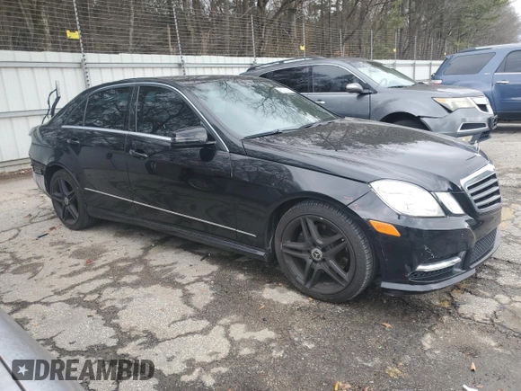 2013 Mercedes-Benz E 350 Luxury with VIN WDDHF5KB0DA719851, listed as a Copart auction lot 46828345 with 114,992 mi miles and Salvage Title. Bid and sale history available at DreamBid. Image 4.