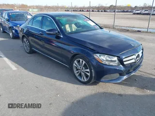 2018 Mercedes-Benz C with VIN 55SWF4JB3JU270762, listed as a IAAI auction lot 41443175 with 76,853 mi miles. Bid and sale history available at carsss.com. Image 1.