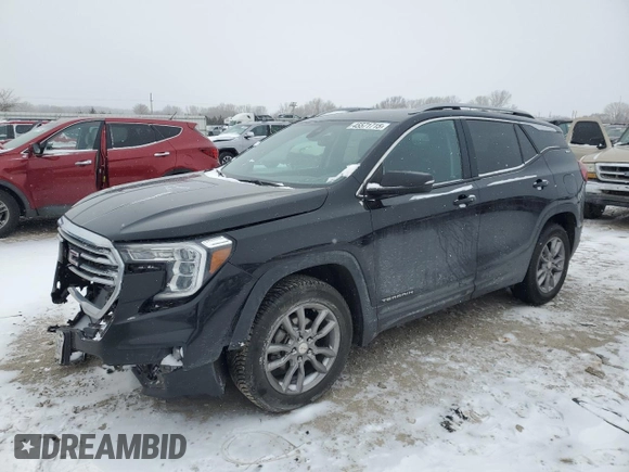 2022 GMC Terrain SLT with VIN 3GKALVEV8NL146626, listed as a Copart auction lot 45571715 with 69,694 mi miles and Salvage Title. Bid and sale history available at carsss.com. Image 1.