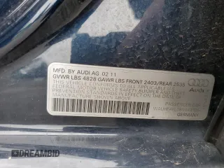 2011 Audi A4 2.0T Premium Plus with VIN WAUHFAFL2BN043105, listed as a Copart auction lot 45954665 with 71,200 mi miles and Salvage Title. Bid and sale history available at carsss.com. Image 12.