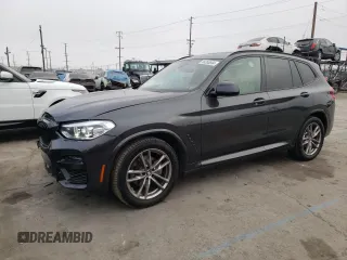 2021 BMW X3 sDrive30i with VIN 5UXTY3C07M9E82696, listed as a Copart auction lot 86355834 with 46,477 mi miles and Salvage Title. Bid and sale history available at carsss.com. Image 1.