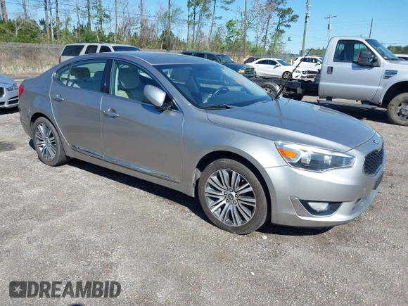 2014 Kia Cadenza Premium with VIN KNALN4D7XE5159404, listed as a IAAI auction lot 41811236 with 108,666 mi miles. Bid and sale history available at carsss.com. Image 1.