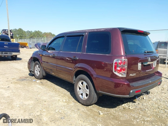 2007 Honda Pilot LX with VIN 5FNYF18177B017698, listed as a IAAI auction lot 41995853 with 192,923 mi miles. Bid and sale history available at carsss.com. Image 3.