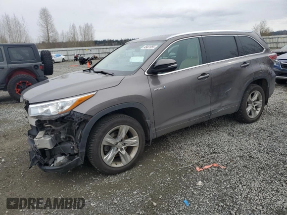 2014 Toyota Highlander Limited with VIN 5TDDCRFH3ES004722, listed as a Copart auction lot 48401955 with 163,537 mi miles and Salvage title. Bid and sale history available at DreamBid. Image 1.