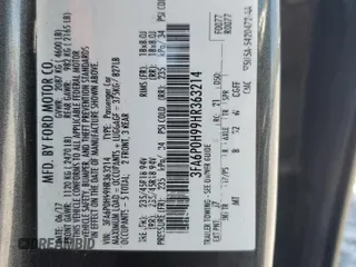 2017 Ford Fusion SE with VIN 3FA6P0H99HR363214, listed as a Copart auction lot 52408535 with 103,478 mi miles and Salvage Title. Bid and sale history available at DreamBid. Image 14.