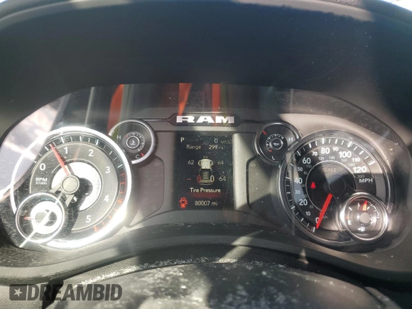 2020 Ram 2500 Big Horn with VIN 3C6UR5DL0LG294189, listed as a Copart auction lot 43410485 with 80,007 mi miles and Salvage title. Bid and sale history available at DreamBid. Image 9.