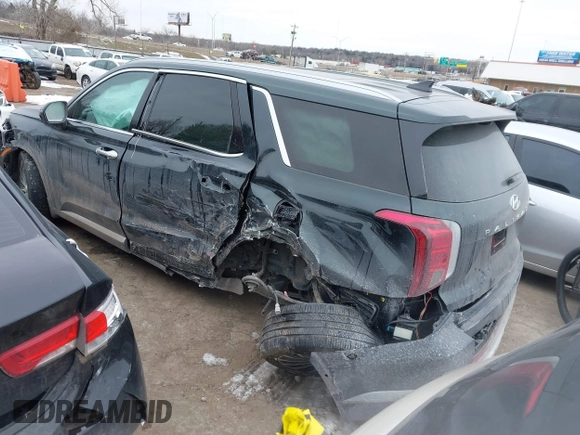 2023 Hyundai Palisade Calligraphy z VIN KM8R7DGE0PU640381, wystawiony jako IAAI lot #41601559 z przebiegiem 20 418 mil mil oraz . Historia ofert i sprzedaży dostępna na DreamBid. Obrazek 3.