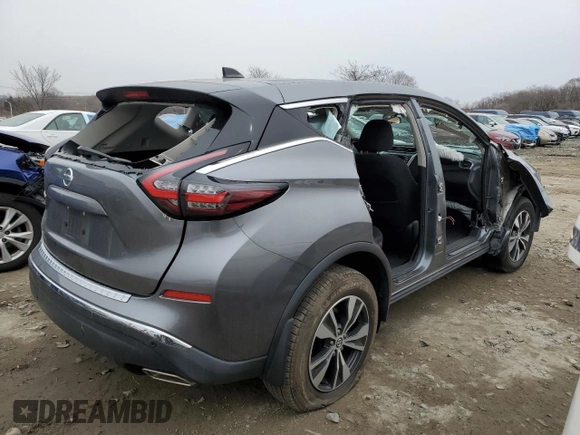 2022 Nissan Murano S with VIN 5N1AZ2AJ9NC123679, listed as a Copart auction lot 44778535 with 34,321 mi miles and Salvage Title. Bid and sale history available at DreamBid. Image 3.