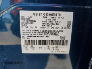 2020 Ford Edge Titanium z VIN 2FMPK4K92LBB47043, wystawiony jako Copart lot #46336085 z przebiegiem 13 733 mil mil oraz Szkoda całkowita • Salvage title. Historia ofert i sprzedaży dostępna na DreamBid. Obrazek 15.