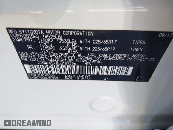 2018 Toyota RAV4 XLE with VIN JTMWFREV8JJ157496, listed as a IAAI auction lot 41816017 with 64,767 mi miles. Bid and sale history available at carsss.com. Image 9.