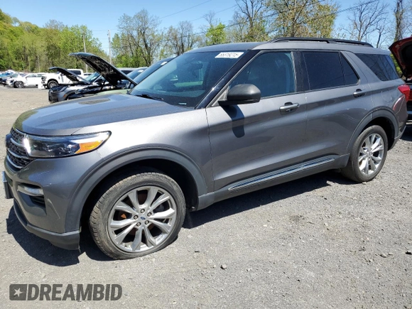 2021 Ford Explorer XLT z VIN 1FMSK8DH1MGA29114, wystawiony jako Copart lot #55319215 z przebiegiem 51 371 mil mil oraz Szkoda całkowita • Salvage title. Historia ofert i sprzedaży dostępna na DreamBid. Obrazek 1.