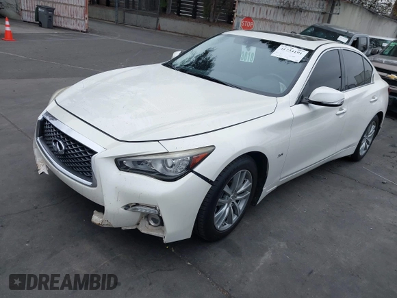 2018 Infiniti Q50 3.0t LUXE with VIN JN1EV7AP8JM364465, listed as a IAAI auction lot 41734191 with 136,869 mi miles. Bid and sale history available at carsss.com. Image 20.