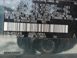 2012 Toyota RAV4 Limited z VIN 2T3DF4DV3CW230659, wystawiony jako Copart lot #64650975 z przebiegiem 161 948 mil mil oraz Szkoda całkowita • Salvage title. Historia ofert i sprzedaży dostępna na DreamBid. Obrazek 12.