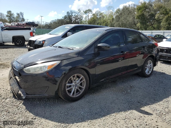 2018 Ford Focus SE with VIN 1FADP3F25JL256440, listed as a Copart auction lot 45380435 with 97,099 mi miles and Salvage Title. Bid and sale history available at carsss.com. Image 1.