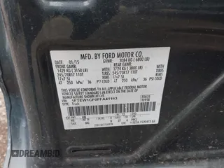 2015 Ford F-150 XL с VIN 1FTEW1CF0FFA41163, выставлен на аукционе IAAI как лот 42114327 с пробегом 86 501 миль миль и . История ставок и продаж доступна на DreamBid. Изображение 9.