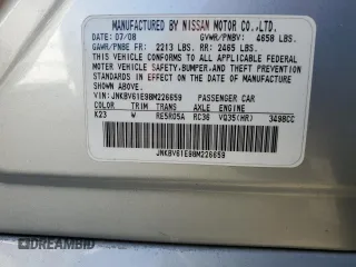 2008 Infiniti G35 Sedan Journey with VIN JNKBV61E98M226659, listed as a Copart auction lot 88713895 with 182,886 mi miles and Salvage Title. Bid and sale history available at carsss.com. Image 12.